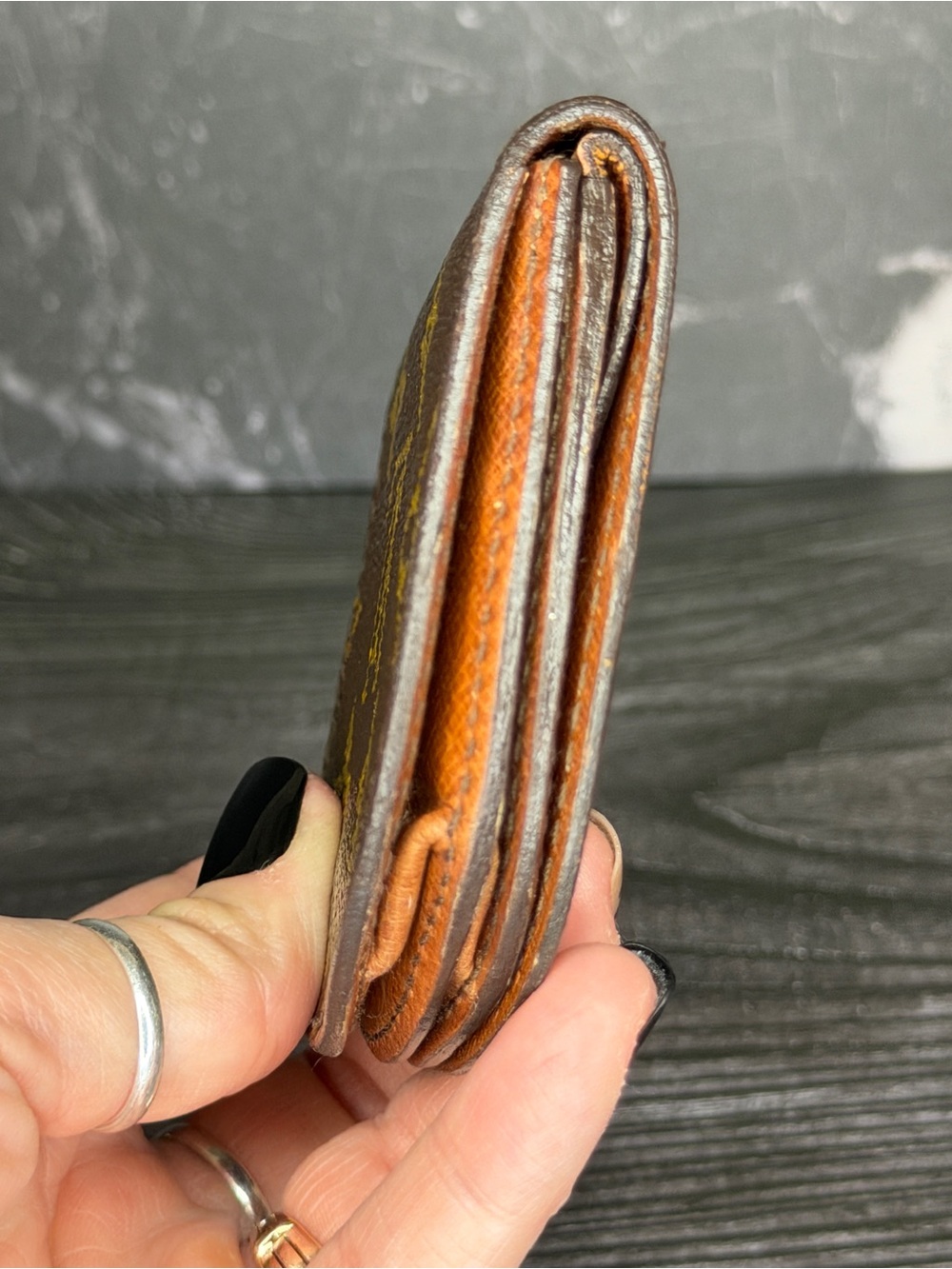 Louis Vuitton Monogram Coin Wallet Vintage Snap Pouch Brown LV Authentic - Picture 4 of 13